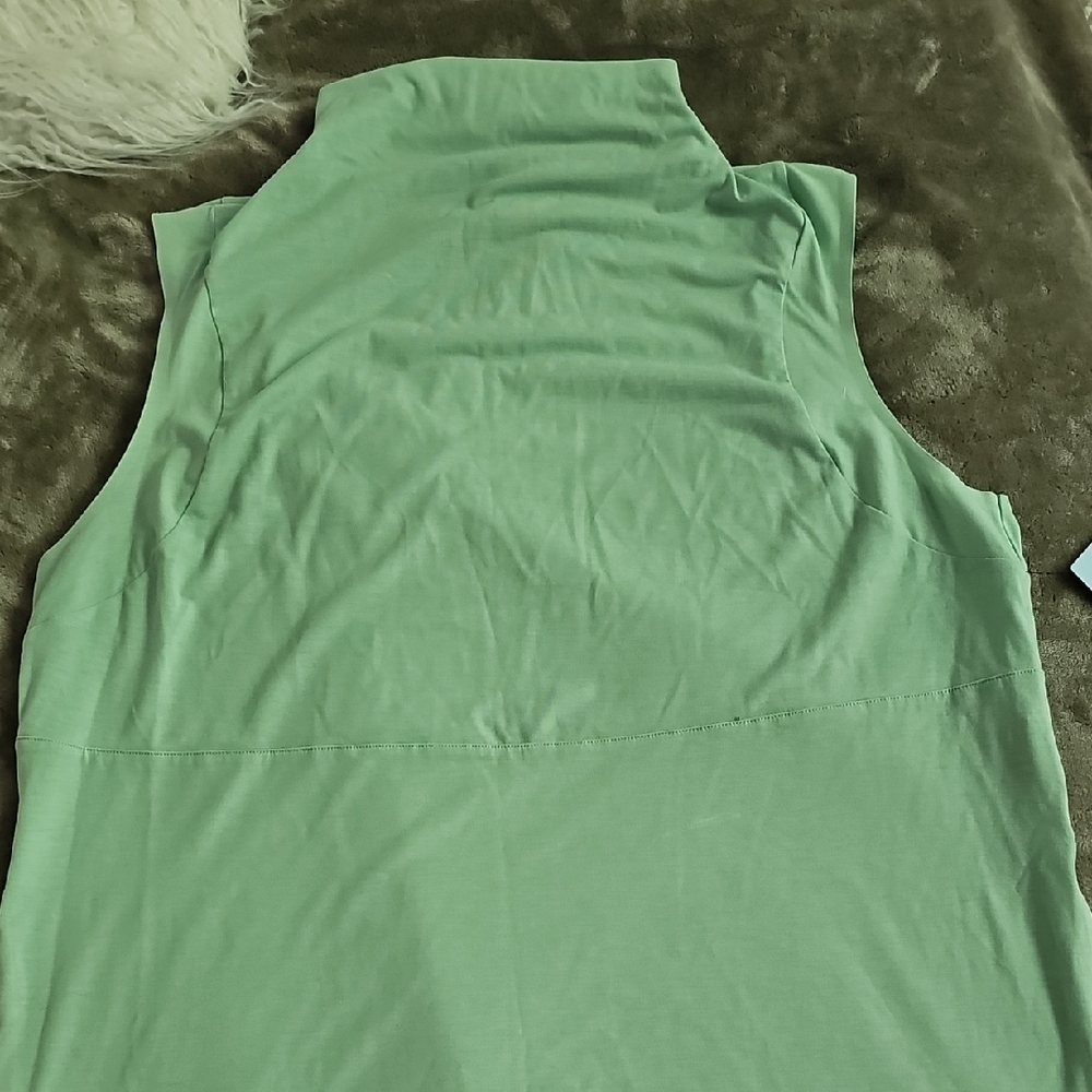 Mint Green Sleeveless Turtleneck Top